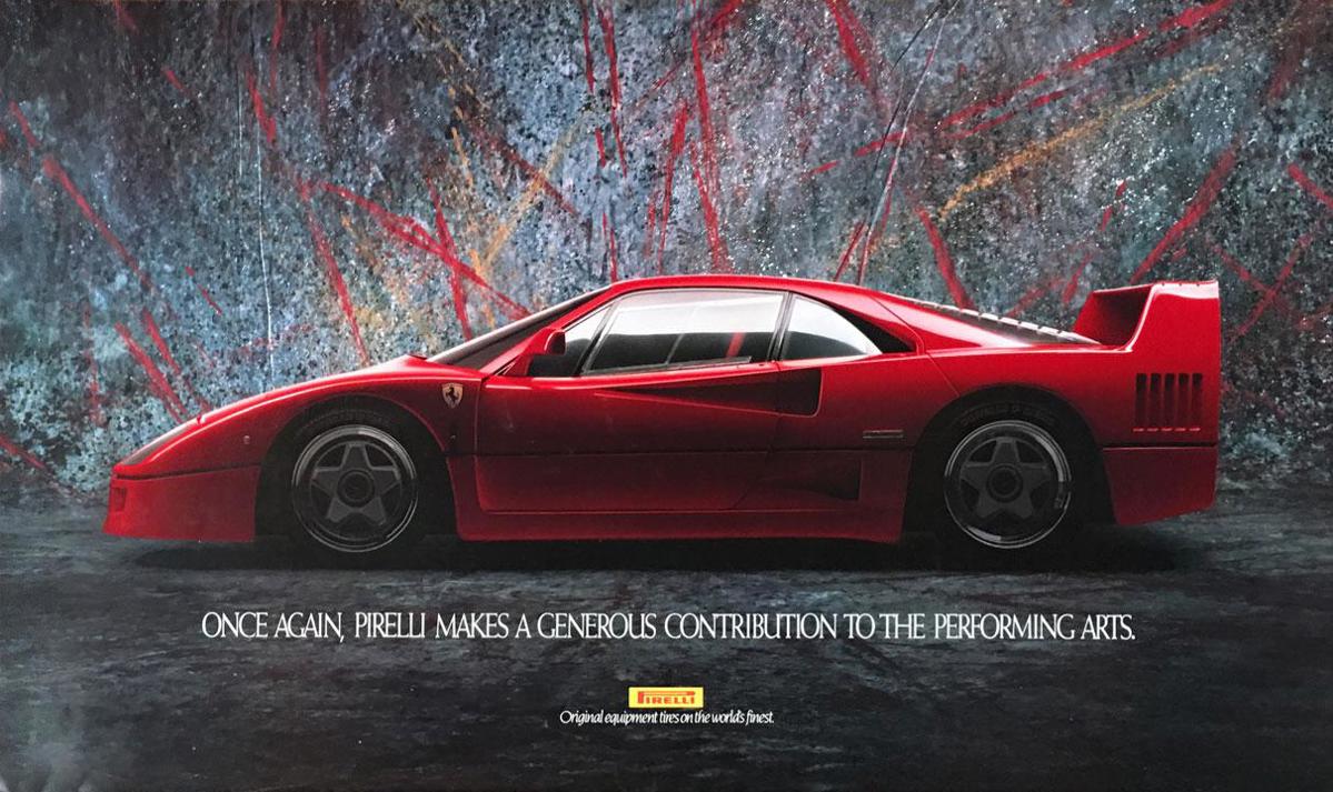 ‘Once Again, Pirelli Makes a Generous Contribution To The Performing Arts’ Ferrari poster